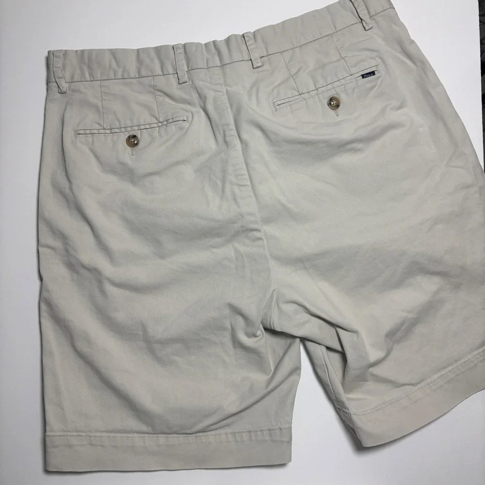 Polo Ralph Lauren Chino Shorts Men's Sz 33‎ Classic Fit Stretch Tan Khaki Preppy